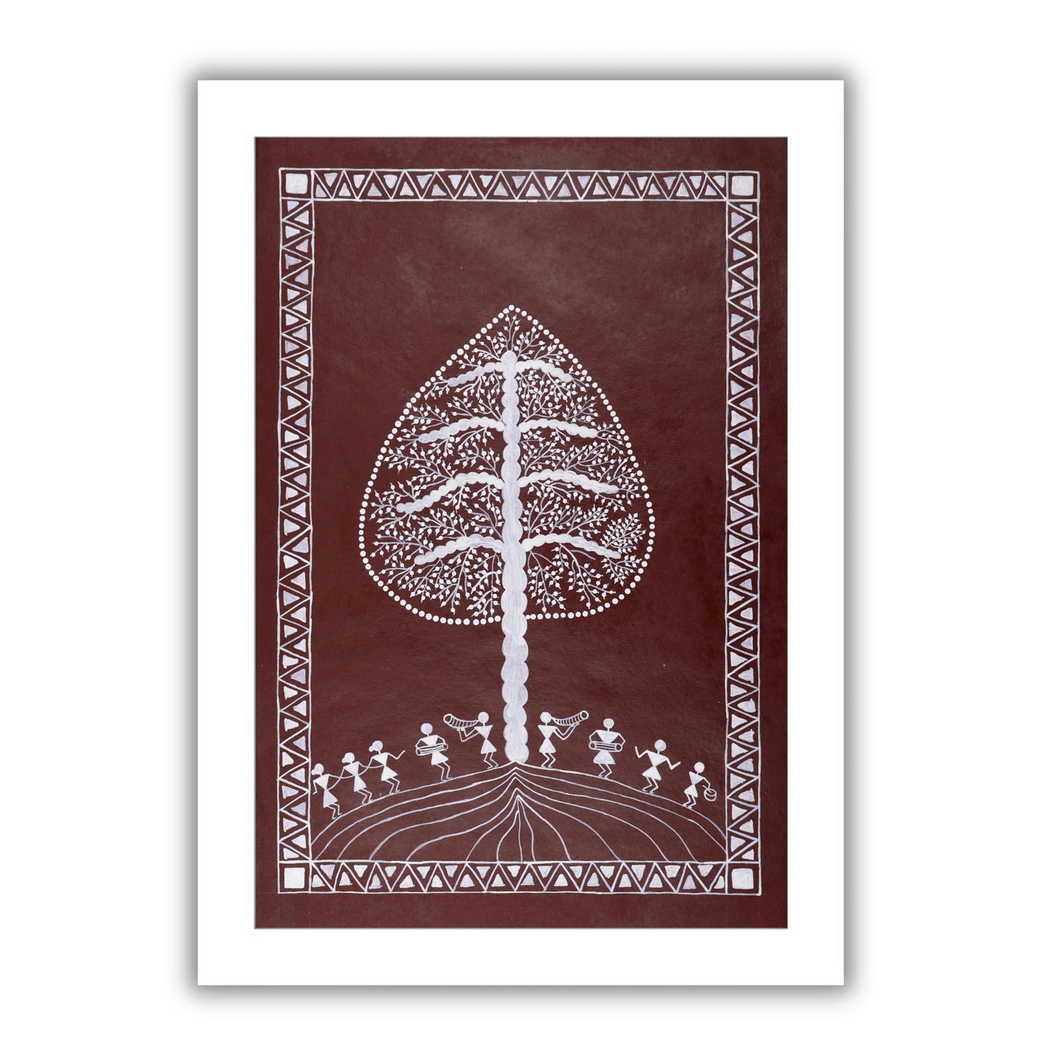 AAKARSHAK Warli Painting Handmade Tree of Life Warli art Framed Traditional Indian paintings for Wall Living room Home decor Gifts - 17x24 Inch |(WWLR101)