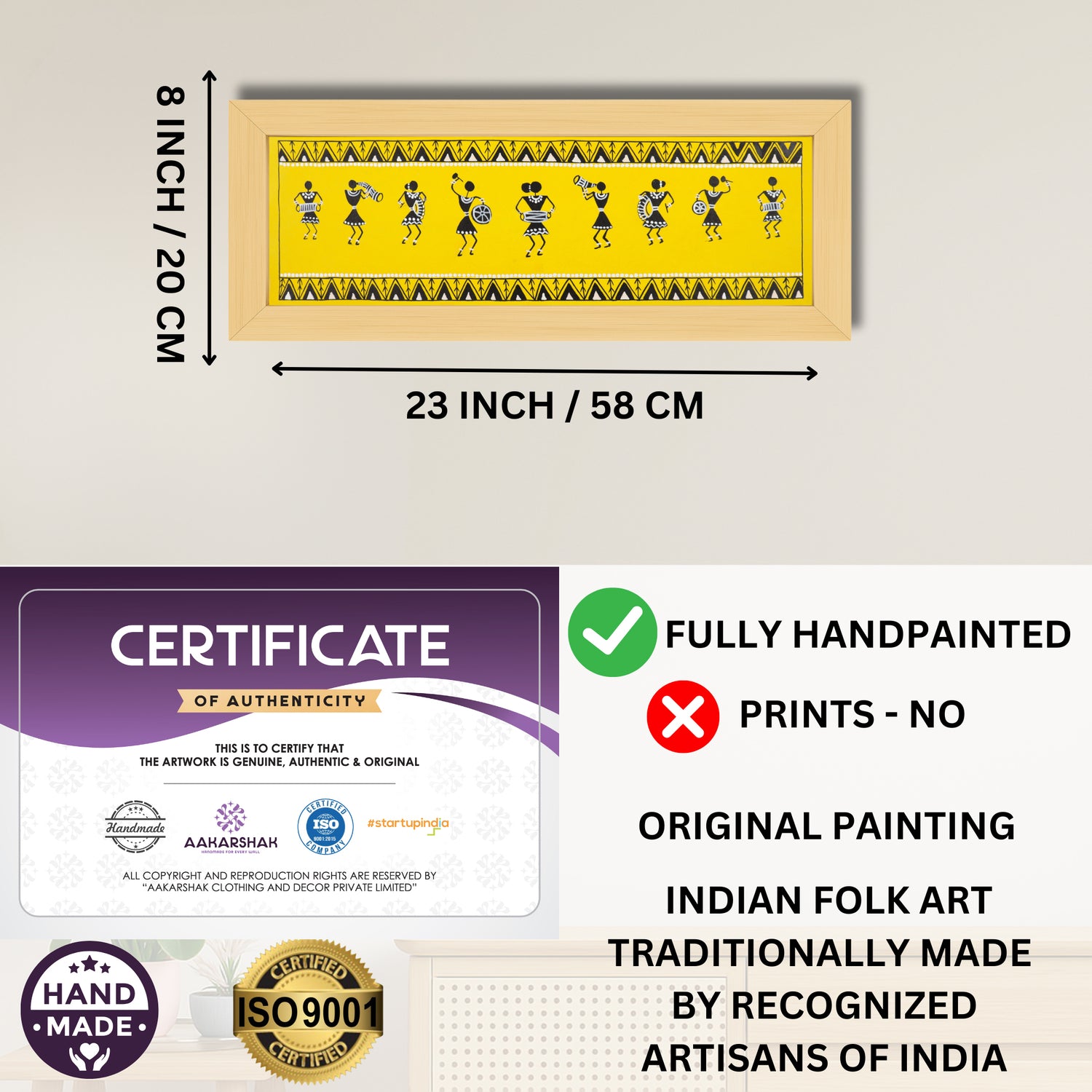 ISO certified handmade painting with authenticity certificate included
