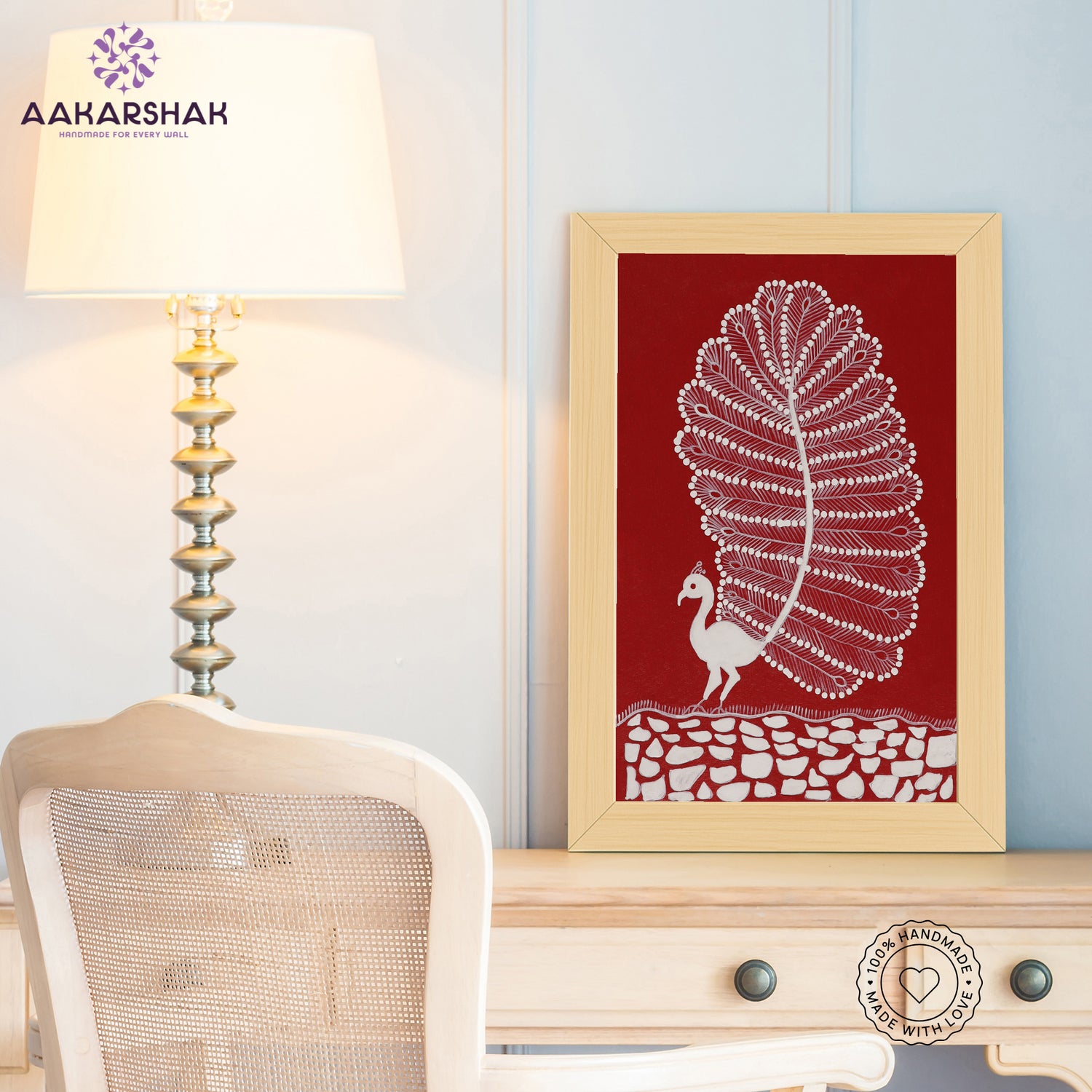 Artisan-made Indian folk art on handmade paper using vibrant natural colors
